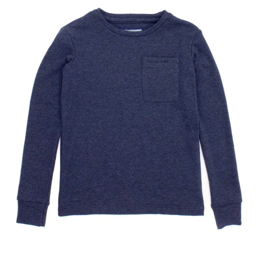 Properly Livingston Pocket LS Tee | Navy