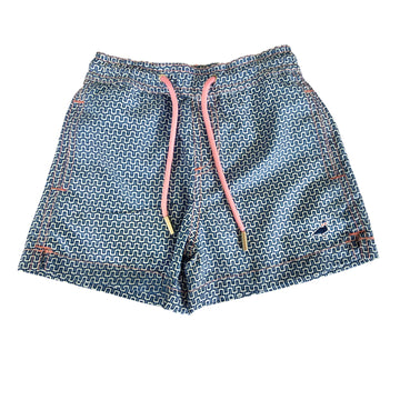 Properly Tied Swim Trunks Navy Geometric