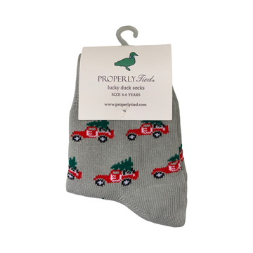 Properly Tied Lucky Duck Socks | Christmas Trucks