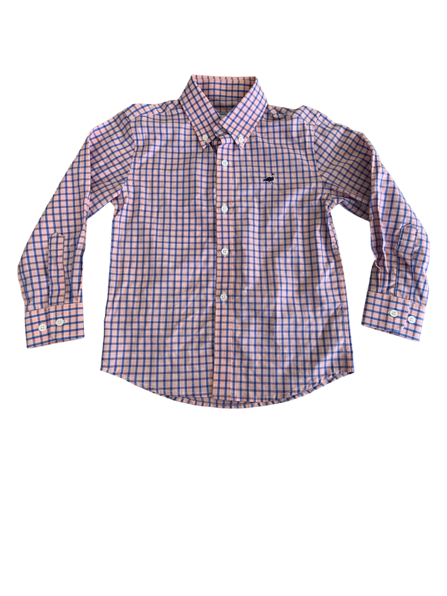 Properly Tied Boys Sportshirt Salmon Check