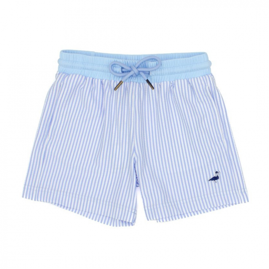 Properly Tied Swim Trunks Blue Seersucker