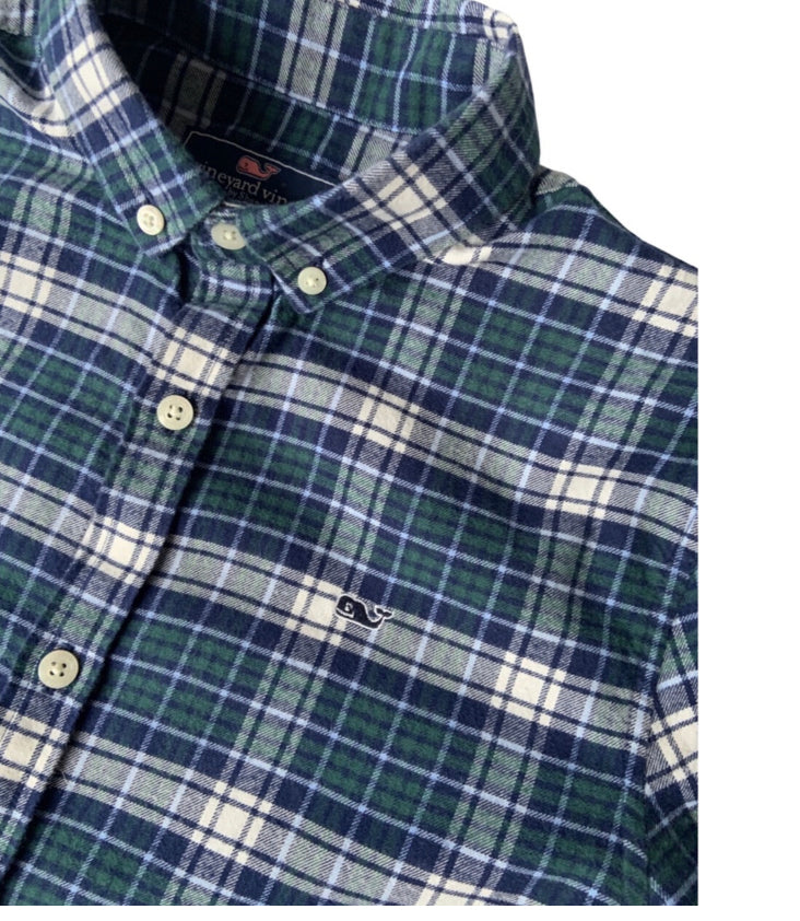 Vineyard Vines Flannel Button Down | Navy Check