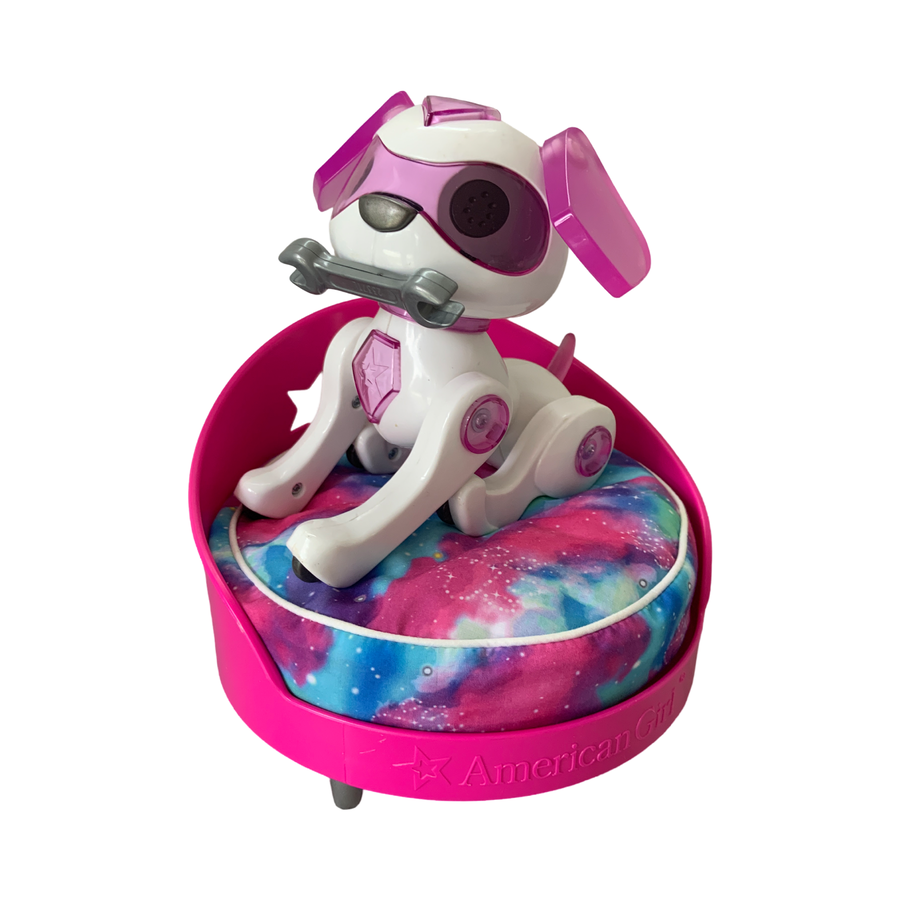 American Girl Luciana's Vega Robot Dog with Galaxy Pet Bed