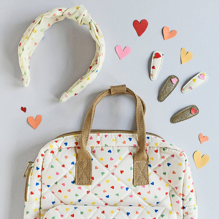 Rainbow Hearts Fabric Clip Set