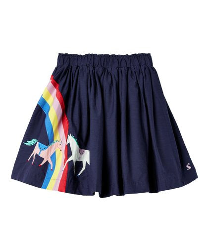 Joules | Navy & Blue Rainbow Horse Ariel A-Line Skirt