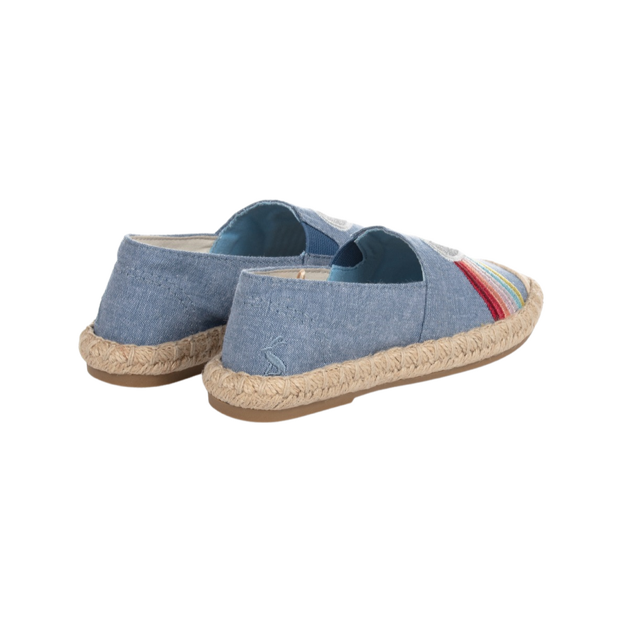Joules Junior Blue Shelbury Espadrilles With Embroidered
