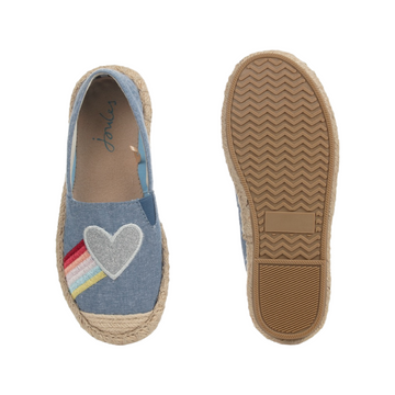 Joules Junior Blue Shelbury Espadrilles With Embroidered