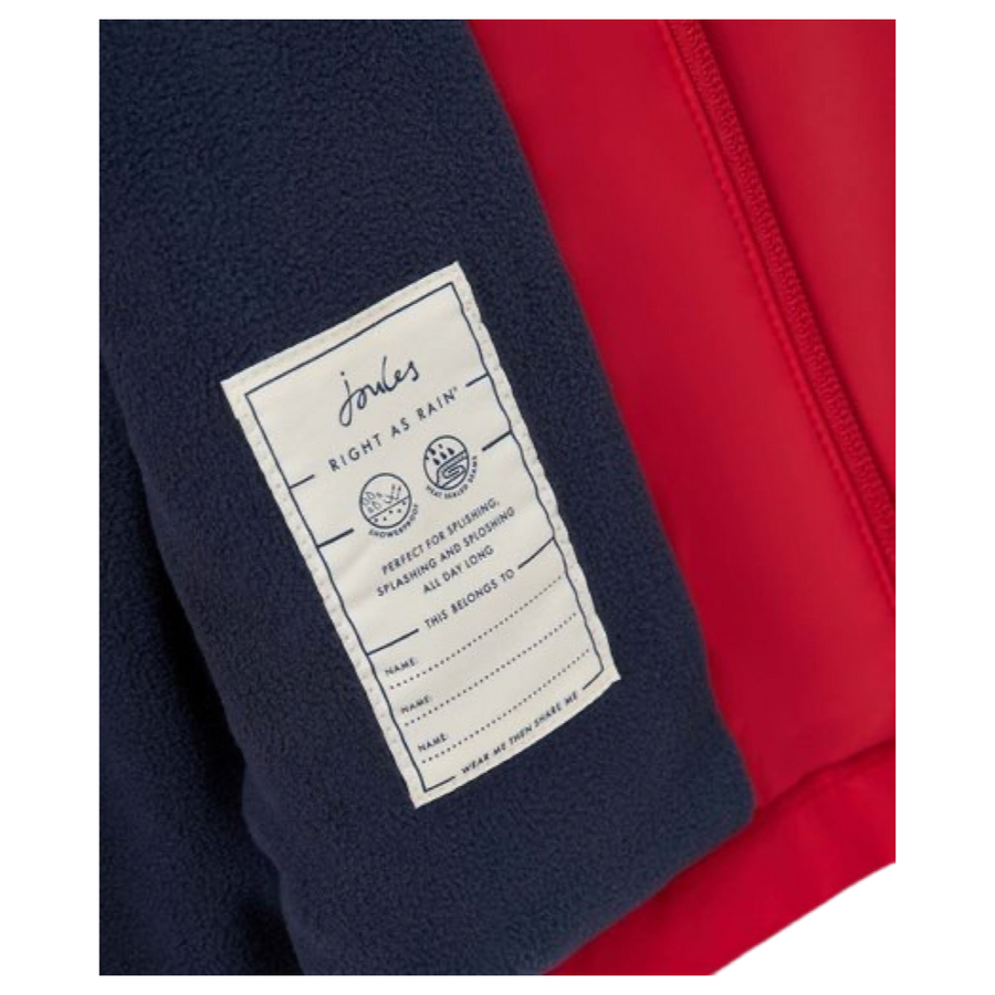 Joules Red Fox Riverside Character Fleece Lined Raincoat