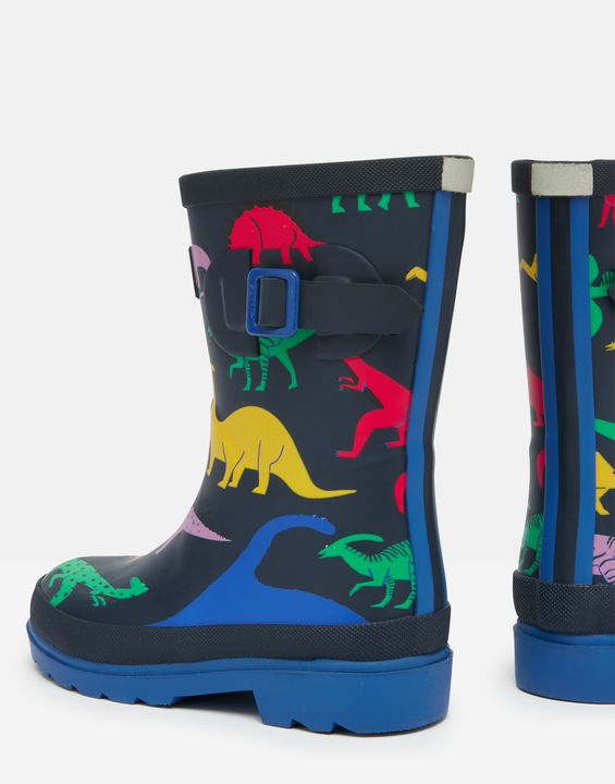 Joules Junior Welly Dino Print Rain Boots